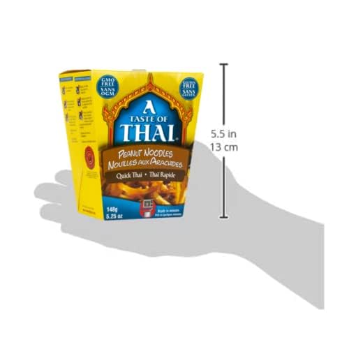 A TASTE OF THAI PEANUT NOODLES – 5.25OZ SINGLE PACK HEAT & EAT INSTANT NOODLES FLAVORED WITH CLASSIC THAI SAUCE | GLUTEN-FREE | IDEAL VEGAN MEAL | PERFECT SIDE FOR CHICKEN FISH & MEAT ENTREES