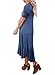 Sidefeel Women Short Sleeve High-Low Hem Ruffle Trimmed Midi Dress X-Large Blue