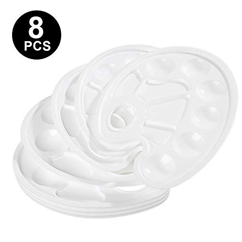 8 Pcs Paint Tray Palette Plastic with Thumb Hole, 9 Inch by 6.7 Inch, 10 Wells for DIY Craft Art Painting - Thumbnail 7