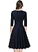 Miusol Women's Retro Flare Bow A-line 3/4 Sleeve Slim Evening Party Swing Dress,X-Large,Navy Blue