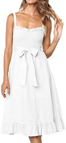 Srogem Summer Women's Sleeveless Scoop Neck Striped Loose Beach Long Maxi Dress Sundress Casual