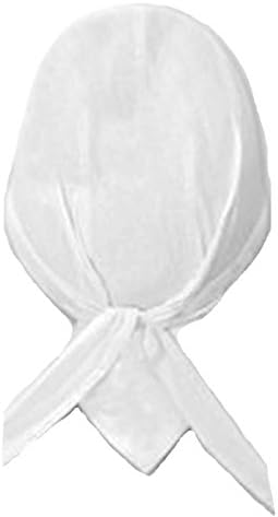 Buy Caps and HatsSolid White Skull Cap Doo Rag with Cotton Sweatband Bandana Headwrap