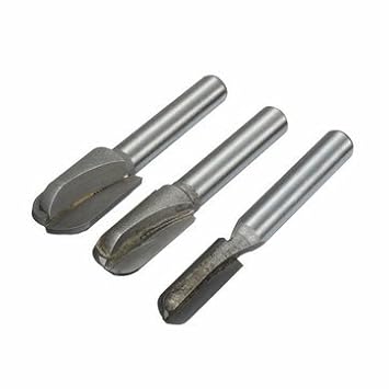 Generic 3Pcs 1/4 Inch Shank Round Nose Router Bit Set
