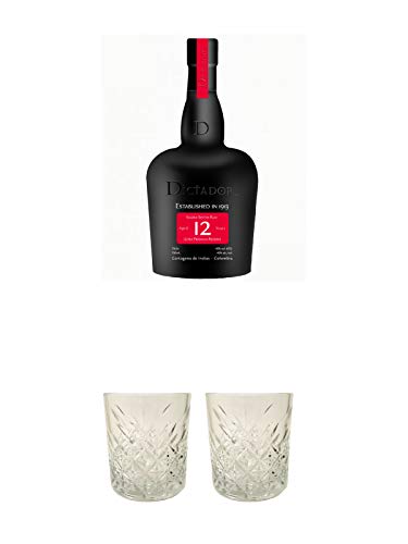 Dictador Solera System Rum 12 Jahre Kolumbien 0,7 Liter + Rum Glas 1 Stück + Rum Glas 1 Stück