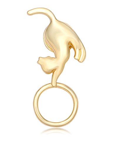 TUSHUOElegant Pretty Travelling Cat Gold Holiday Regular Eyeglasses Sunglasses Reading Glasses Holder Magnetic Brooch or Chic ID Badge Retractable Badge Holder for Work Pin Beautiful