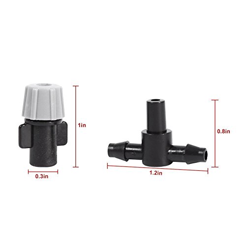 Yosooo Plastic Mist Misting Nozzle Sprinkler Tee Joints For Misting Watering Plant Flower Cooling System Home Garden Irrigation, 20pcs (60PCS)