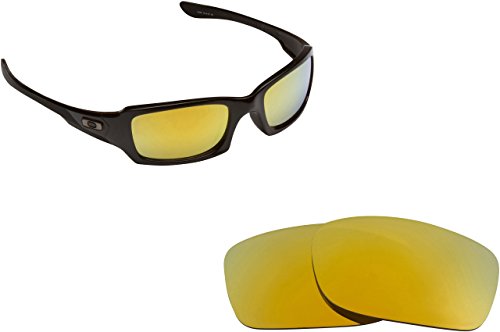 New SEEK Replacement Lenses Oakley FIVES SQUARED - Polarized Gold Mirror