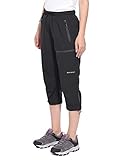 BALEAF Women's Hiking Pants Outdoor Lightweight Quick Dry Capris Water Resistant UPF 50 with Zipper Pockets