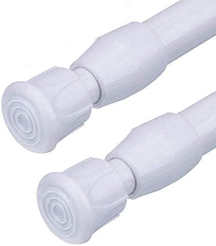 Amazon Com 1 Inch Diameter Tension Rods 41 To 75 Inches 2 Pack Tension Curtain Rod Spring Curtain Rods Window Rods Kitchen Window Bathroom White Thin Tension Rod Home Improvement