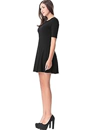 aphratti manga corta de la mujer casual cuello redondo Slim Fit Vestido