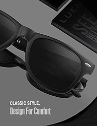 LUENX Square Retro Men Polarized Sunglasses 80s