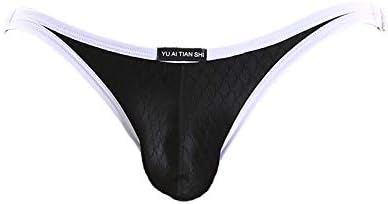 H80 New Mens Low-waist Fashion Ring Nylon Striped Briefs