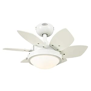 Westinghouse 72247 Quince Indoor Ceiling Fan with Light, 24 Inch, White