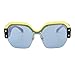 MEETSUN Semi Rimless Sunglasses For Women Trendy Candy Color Fashion Designer Vintage Inspired Glasses (Purple-Blue, 57)