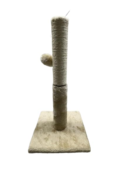 Webeasy 48cm Tall Cat Scratching Post, Claw Scratcher Sisal Rope Covered Soft Smooth Plush, Vertical Scratch [Full Strectch], Modern Design 48cm Height (Beige)
