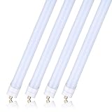 8ft Led Light Bulbs 45W, Replacement 100W Fluorescent Lamp Shop Lights, 8FT Single Pin FA8 Base Dual-Ended Power Cold White 6000K 4500LM, Frosted Cover, AC 85-265V 4 Pack