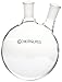 Chemglass CG-1520-18 Glass 2000mL Round Heavy Wall 2 Neck Bottom Boiling Flask with 24/40 Standard Taper Outer Joint and 20 Degree Angle