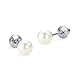925 Sterling Silver Rhodium Plated 3, 4, 5mm Simulated Pearl Screwback Baby Girls Earrings