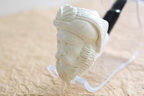 White Turkish Meerschaum Smoking Pipe Handcrafted, Unique Design by Handmade Studio