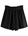 ROMWE Women's Casual Elastic Waist Summer Shorts Jersey Walking Shorts Black S