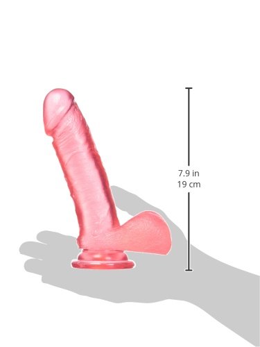 Doc Johnson Crystal Jellies 7" Realistic Dildo with Suction Cup - Pink - Image 8