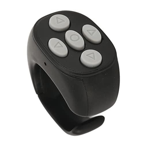 TIK Tok Wireless Page Turner, TIK Tok BT Remote Control, Cell Phone Remote Clicker Camera Shutter Selfie Button, Remote Page Turner Volume Adjustment (Black)