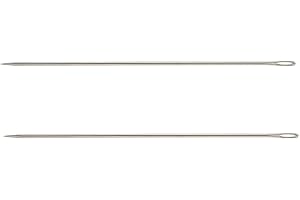 dophee 2 PCS Professional Upholstery Needles, 8" Long 3mm Thickness Big Eye Hand Sewing Needles for Stitching Crafting Projects Home Crafts Doll Making Carpet Leather Canvas Repairing