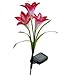 WannaBi None LED Solar Flower Light, Red