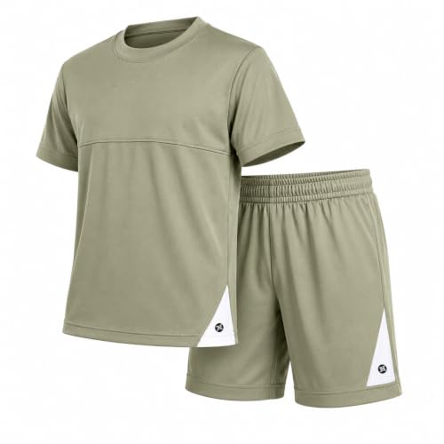 RBX Boys 2 Piece Short Set Short Sleeve Athletic Shirt & Basketball Shorts at Amazon