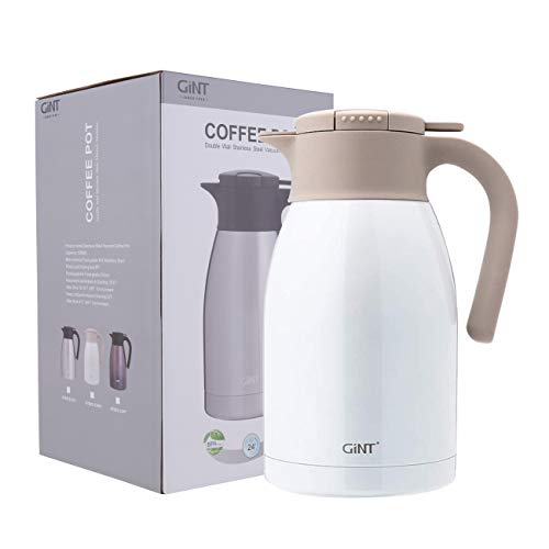 GiNT 51 Oz Stainless Steel Thermal Coffee Carafe with Lid/Double Walled