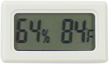 Dalle Craft Digital LCD Humidity Temperature Hygrometer for Reptile Terrarium or Pet Cages - Displays in Fahrenheit (White)