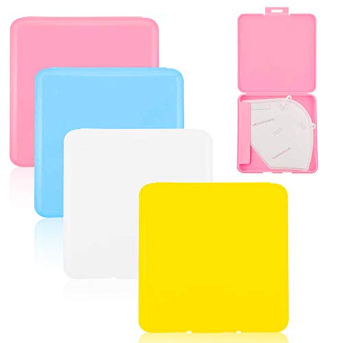 Pwsap 4 Stück Etui für Maske, Rechteckig Kiste Aufbewahrung von Masken