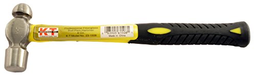 K-T Industries Ball Pein TPR Handle Hammer, 8-Ounce