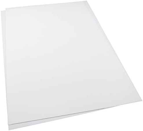 Plasticard, 2 Large Sheets of 2.5mm (0.100”) Matt White Styrene, Size A3+ 325mm x 440mm