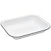 Enamelware Small Open Roaster, 11.5 x 9.25 inches, Vintage White/Grey (Single)