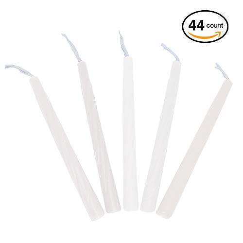 image for Ner Mitzvah White Chanukah Candles - Standard Size Fits Most Menorahs 