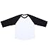 Ola Mari Unisex Kids Raglan Baseball T Shirt Top, XXS, White/Black