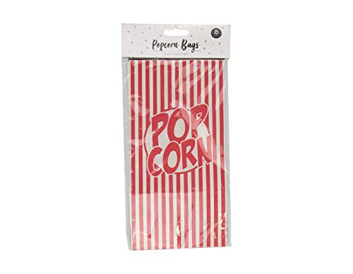 Paper Popcorn Bags Striped Retro Cinema Movie Film Night Style Boxes Favour Party Celebration Fun Kids Children Loot Bags Hollywood Cinema Treat Disposables Pack [ Pack Of 10, 1PKT ]