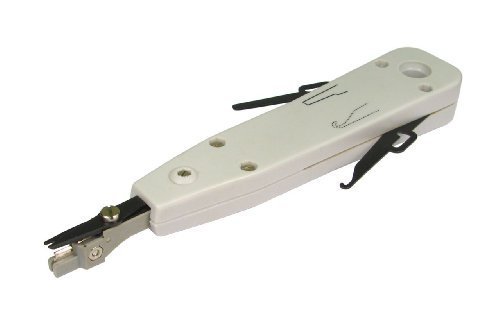 IDC Punch Down Tool - Install Wires Easily into the Telephone Socket, CAT5e Faceplate or Patch Panel - Integrated, spring loaded blade cuts off excess automatically - Small hook to remove any existing wires from socket - Small blade to cut and strip wires to a desired length - For UTP & FTP Cables