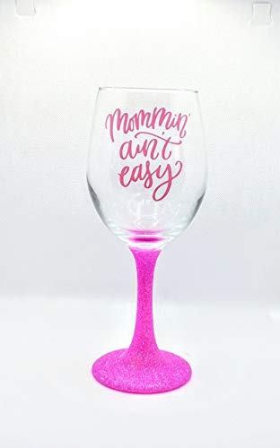 mom off duty wine glass