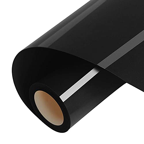 Outee Heat Transfer Vinyl Black HTV Vinyl 12" x 8ft Permanent Vinyl for