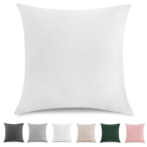 31Ll48rJeUL Tocomoa Kissenbezug 40X40 Cm 2Er Set - 100% Gewaschene Baumwolle Kissenbezüge Oeko-Tex Zertifiziert, Leinenoptik Und Atmungsaktiv Kissenhülle, Weiß Kopfkissenbezug Mit Reißverschluss