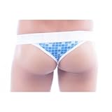 JOR 0081 Men's Pool Microfiber Mosaic Thong Small Blue
