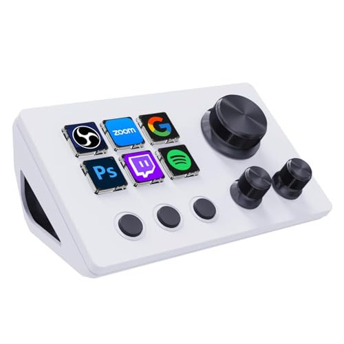 Treaslin N3 Programmierbares Stream Controller Deck mit LCD-Tasten&Drehreglern-Benutzerdefiniertes Makro-Steuerungs-Keypad für Streaming (OBS,Twitch),