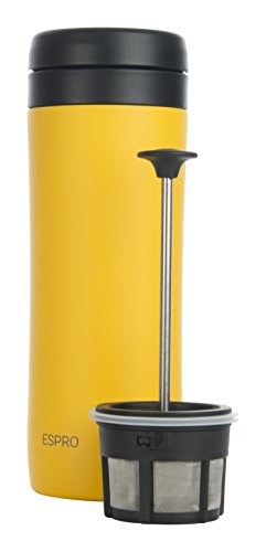 Espro Travel Coffee Press, Stainless Steel, 12 oz (Yellow) - Thumbnail 4