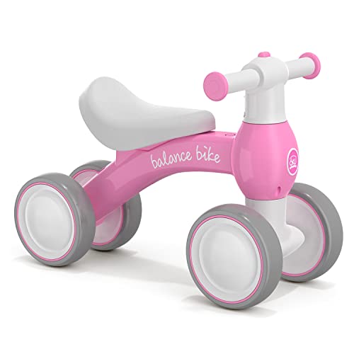 6KU Baby Balance Bike for 1 Year Old Baby Boys Girls Gift,10-24 Months Baby Toddler Balance Bike with Adjustable Seat Silent & Soft 4 Wheels,First Birthday Gifts