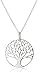 Amazon Essentials Sterling Silver Tree of Life Disk Chain Pendant Necklace, 18