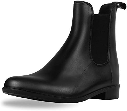 DAWAN Rain Boots for Women, Waterproof Chelsea Boots for Girl Comfortable Ankle Rainboots Short Garden Rain Shoes with Anti-Slip Rubber Sole