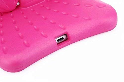 AILRINNI Coque pour iPad Mini 5 Enfants, Souple Silicone Mignonne Papillon Kids EVA étui [Antichoc] [Scratch résistant] Gel Housse de Protection Support pour Apple iPad Mini 1/2/3/4/5 - Rose Rouge