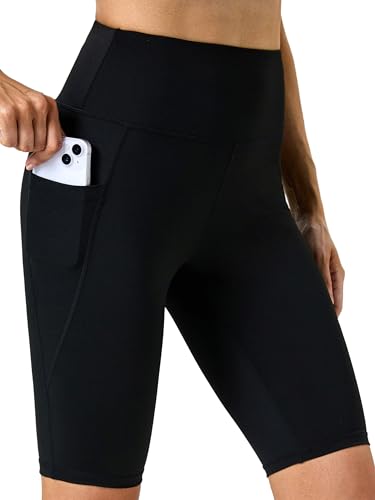 Enjoyoga Women's Short Leggings with Pocket - High Waist Cycling Shorts Sports Trousers Running Trousers Sports Yoga Shorts for Summer